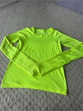 lululemon athletica Neon Lime Long Sleeve Crew